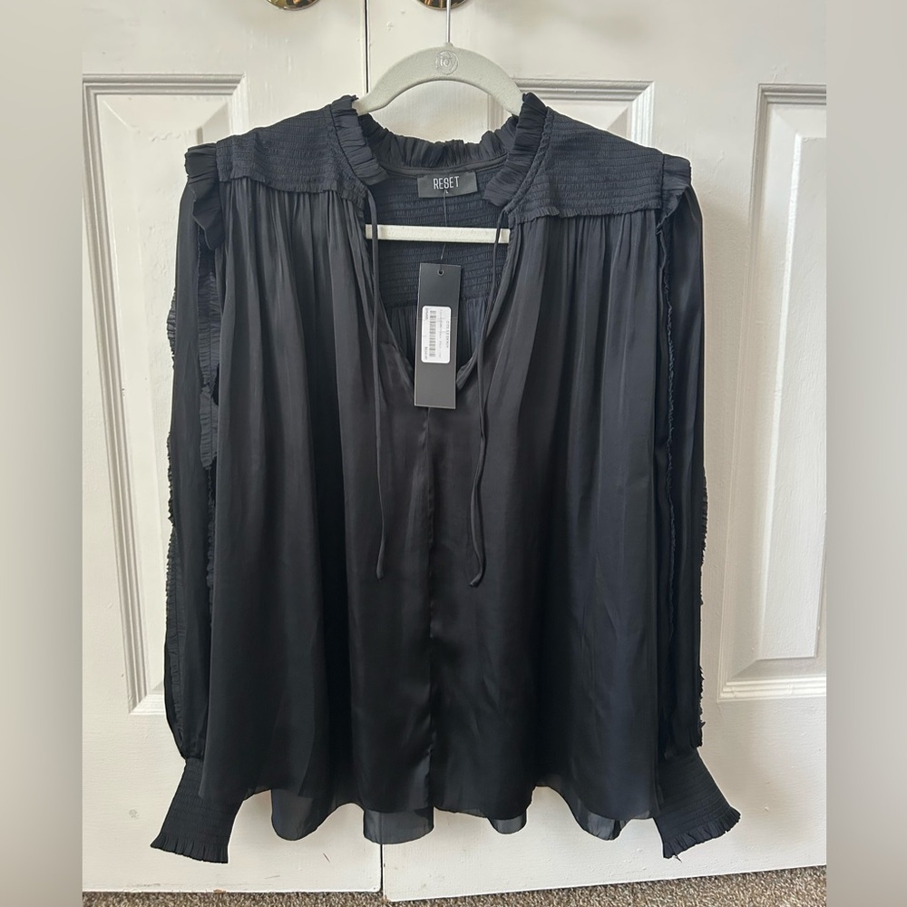 Black Silk Blouse size large